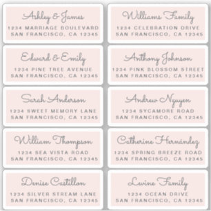 Carte postale Mariage  Étiquette de adresse invité