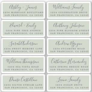 Carte postale Mariage Étiquette de adresse invité