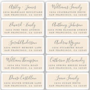Carte postale Mariage  Étiquette de adresse invité