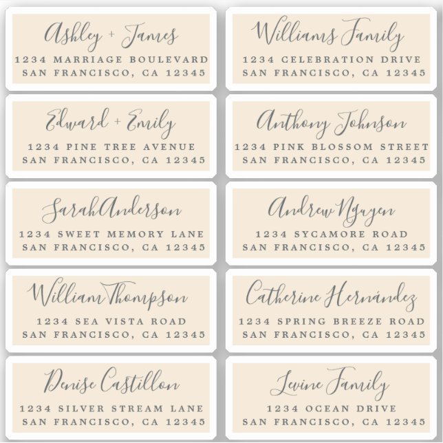 Carte postale Mariage  Étiquette de adresse invité (Devant)