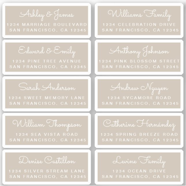 Carte postale Mariage  Étiquette de adresse invité (Devant)