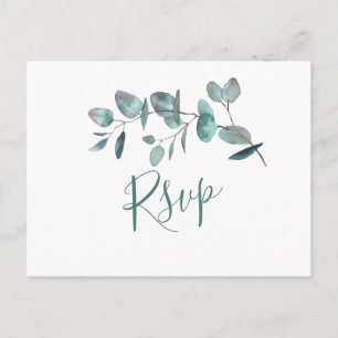 Carte Postale Mariage Eucalyptus Simplement Élégant RSVP