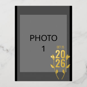 Carte postale mariage Faire-part Foil