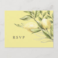 Mariage feuille et citron jaune RSVP