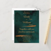 Mariage floral Mer profonde Vert foncé Aquarelle