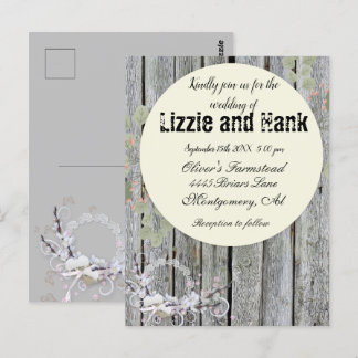Carte Postale Mariage floral rustique