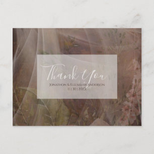 Carte Postale Mariage Floral Vellum Atmosphérique