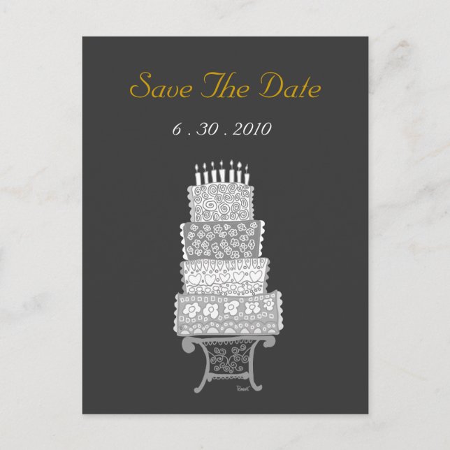 Carte Postale Mariage Gâteau de Mariage Classique  (Devant)