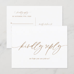 Carte postale Mariage Gold Calligraphy Choix du me