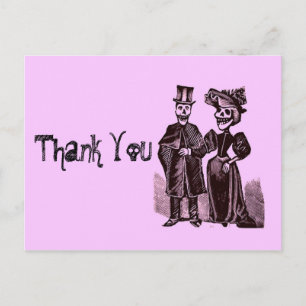 Carte Postale Mariage gothique d'Halloween Merci
