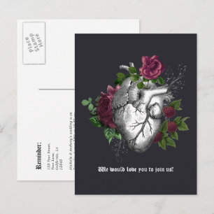 Carte Postale Mariage gothique floral de Bourgogne