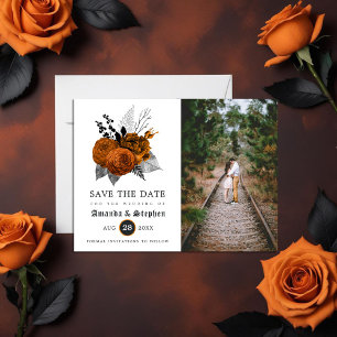 Carte Postale Mariage gothique vintage Enregistrer la date Photo