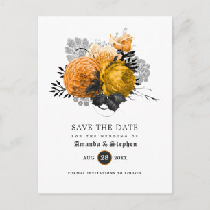 Carte Postale Mariage gothique vintage, Sauvegarder la date