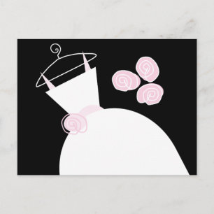 Carte Postale Mariage Gown rose noir pastel horizontal
