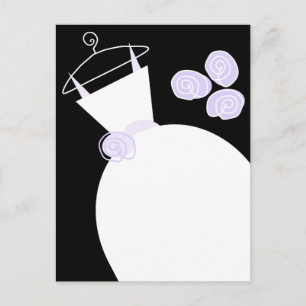 Carte postale mariage Gown violet noir pastel