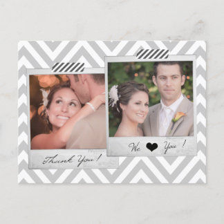 Carte postale Mariage Grey Chevron