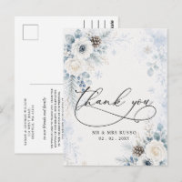 Mariage hivernal floral bleu poussiéreux moderne é