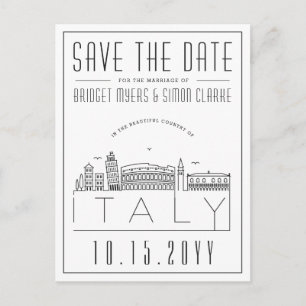 Carte Postale Mariage italien   Skyline stylisée Enregistrer la 
