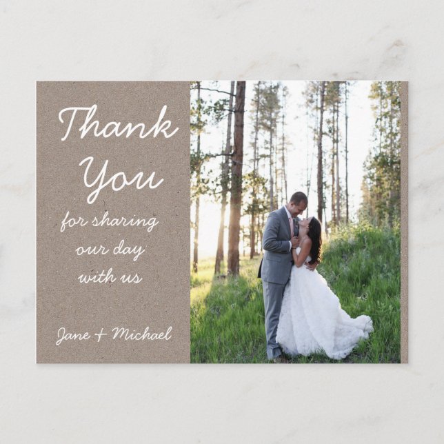 Carte postale Mariage Kraft Merci (Devant)