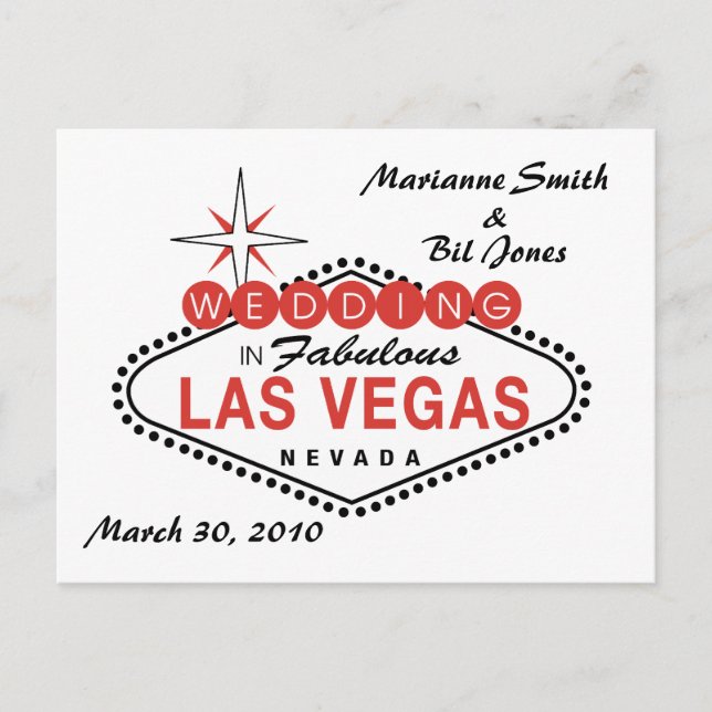 Carte postale Mariage Las Vegas (Devant)