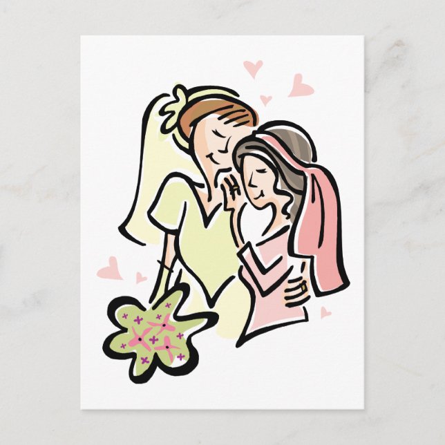Carte Postale Mariage lesbien (Devant)