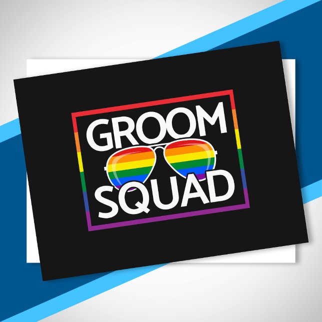 Carte Postale Mariage LGBTQ Fierté Gay Équipe de garçons d'honne (Créateur téléchargé)