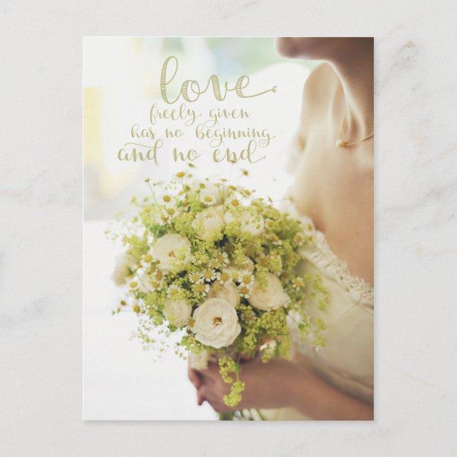 Carte Postale Mariage Love Bride Flowers (Devant)