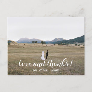 Carte postale mariage Merci
