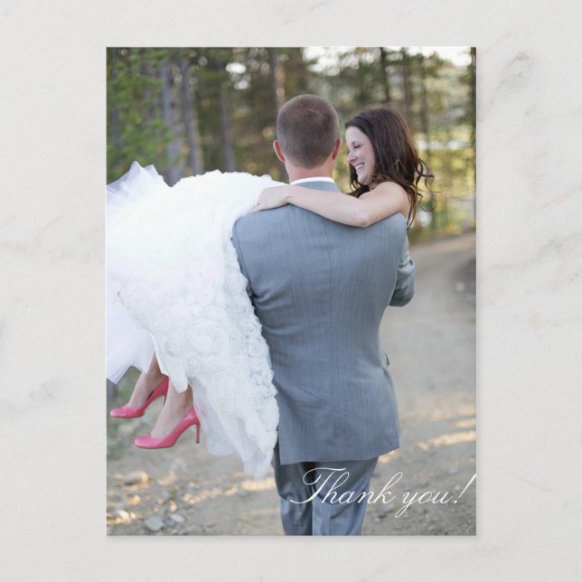 Carte postale mariage Merci (Devant)