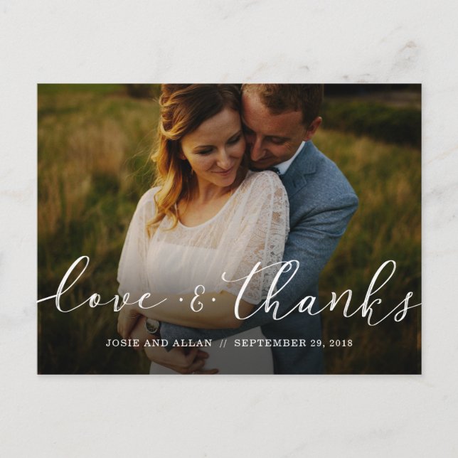 Carte postale mariage Merci (Devant)