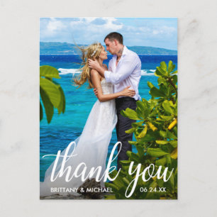 Carte Postale Mariage Merci Bride Groom Photo