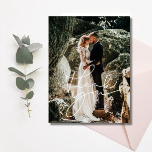 Carte postale Mariage Merci de script