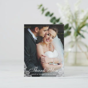 Carte Postale Mariage Merci Lace Trim Photo