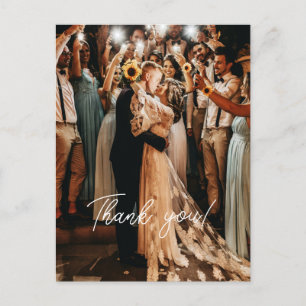 Carte Postale Mariage Merci manuscrit 1 photo