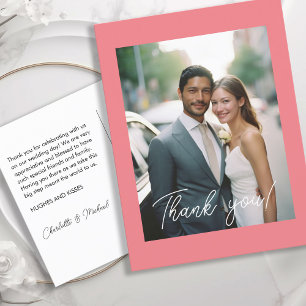 Carte Postale Mariage Merci manuscrit 1 photo