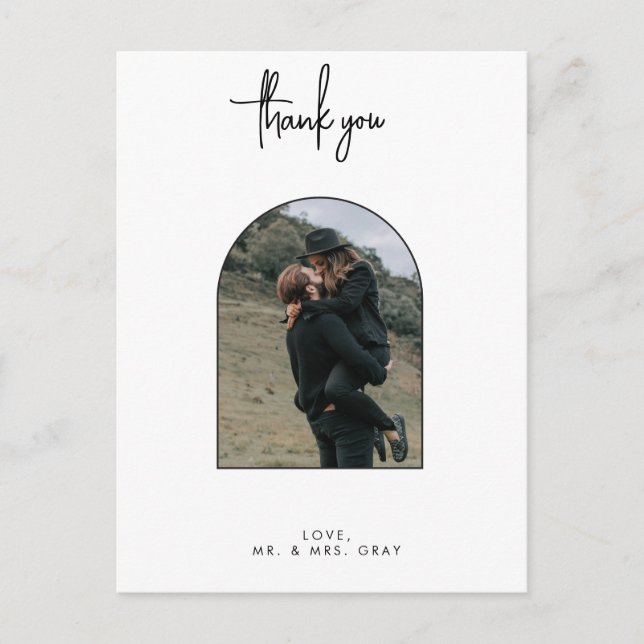 Carte postale mariage Merci photo (Devant)