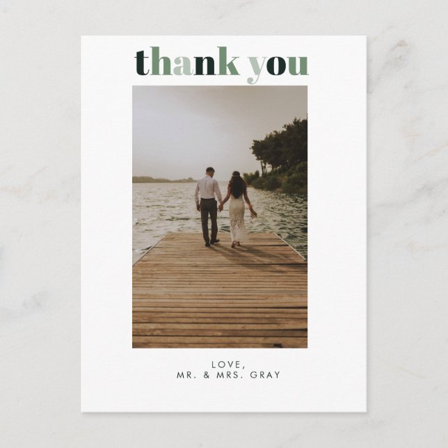 Carte postale mariage Merci photo (Devant)