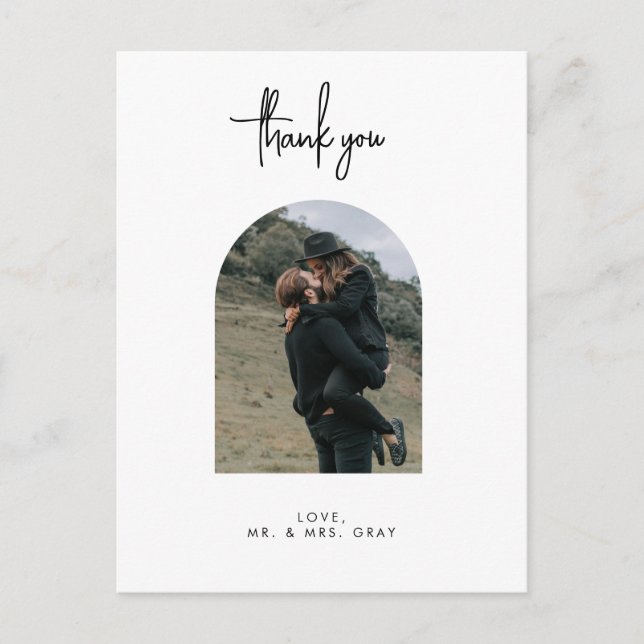 Carte postale mariage Merci photo (Devant)