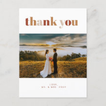 Carte postale mariage Merci photo