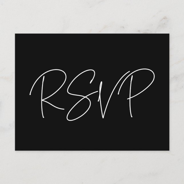 Carte Postale Mariage minimaliste moderne RSVP (Devant)