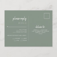 Mariage minimaliste Sage vert | Choix de repas RSV