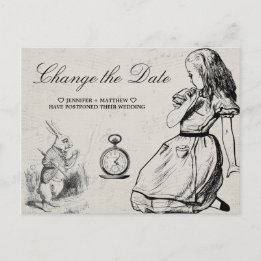 Carte Postale Mariage Modifier la date Alice au pays des merveil