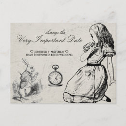 Carte Postale Mariage Modifier la date Alice au pays des merveil
