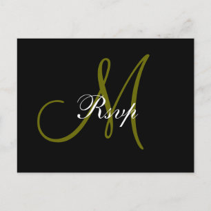 Carte postale mariage Monogram RSVP
