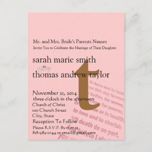 Carte postale Mariage Monogramme moderne Whimsical