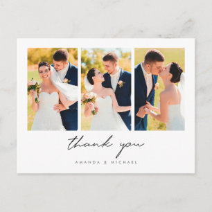 Carte postale Mariage Multi Photo Collage Merci