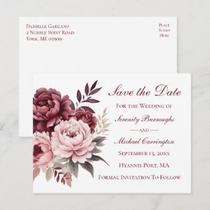 Carte Postale Mariage nautique Ancre Bleu marine Enregistrer la 