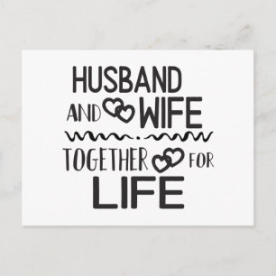 Carte Postale Mariage Noir Blanc Mariée Groom Amour Anniversaire