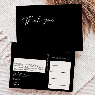 Carte postale Mariage noir classique moderne