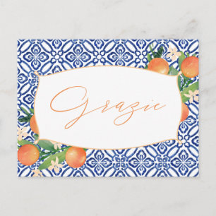 Carte Postale Mariage ou Merci de douche en agrumes - Grazie Ita